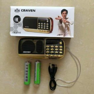 [Hàng chính hãng] Loa nghe Tiếng Anh, kinh phật usb, thẻ nhớ craven 2 pin 836s