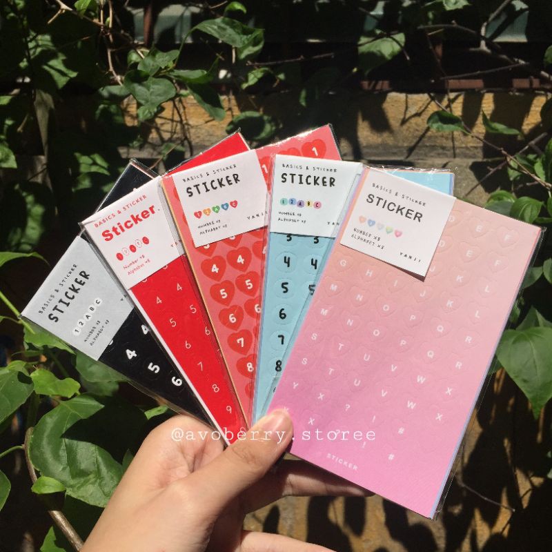 Nhãn Dán Sticker Number × Alphabet | @avoberry.storee |