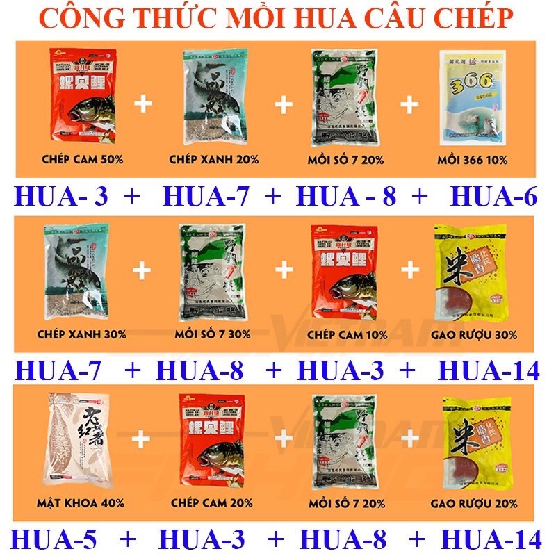 Mồi HUA Câu Cá Chép, Cá Diếc HUA 4# siêu nhạy HUA-19