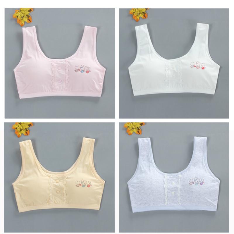 Áo Ngực Cotton Mềm Mại Có Mút Đệm 4 Lớp Dành Cho Các Bé Gái Tuổi Teen