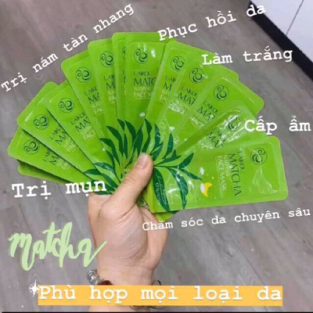 Gói lẻ Mặt Nạ Ngủ bùn Trà Xanh GIẢM MỤN Matcha Mask Laikou ( T-002)