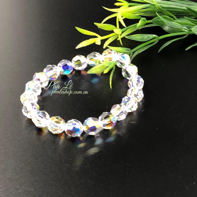 Vòng Tay Pha Lê Tròn Trắng 08mm Được Thiết Kế Từ Pha Lê Swarovski