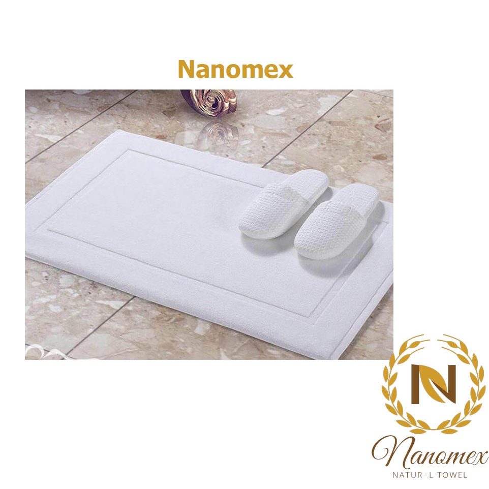 Thảm chân trắng 100% cotton thấm hút cao cấp khách sạn Nanomex(giá rẻ nhất thị trường)