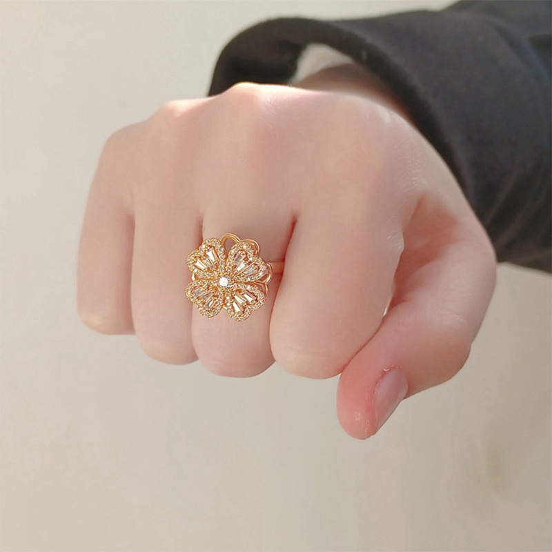 Nhẫn dạng hở hình hoa hướng dương xoay được