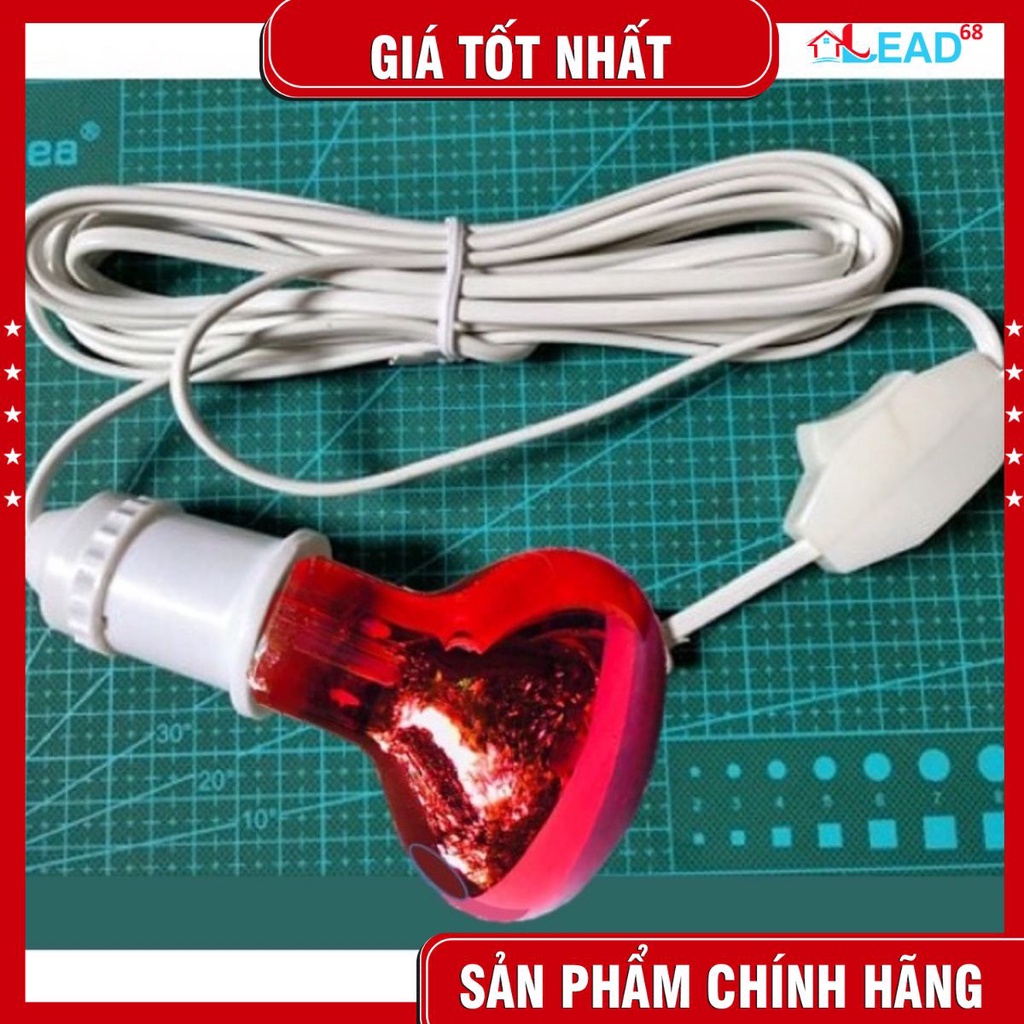 Bóng đèn hồng ngoại 45W + đui đèn liền dây (dây 5m) dùng úum gà ...
