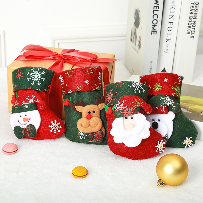 [MỚI] Vớ Giáng sinh mini hình ông già Noel/người tuyết/tuần lộc/gấu 3D [Christmas]