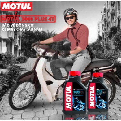 (Tặng bọc chân chống)  Motul 3000 Plus 20W50 1000ml, Tem chính hãng QR nắp chai, Sản phẩm chất lượng, shop uy tín.