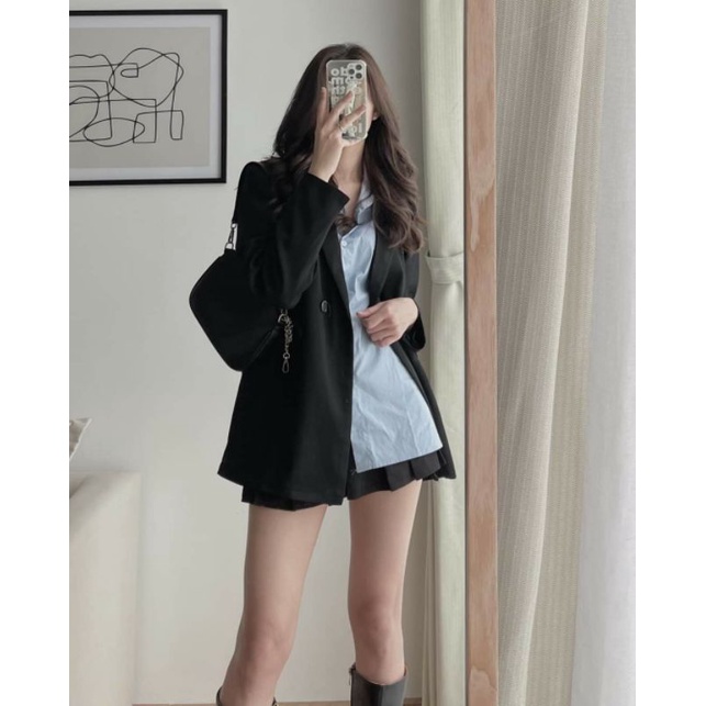 Áo khoác blazer hè form rộng nữ  hàng 1 lớp phong cách Hàn Quốc