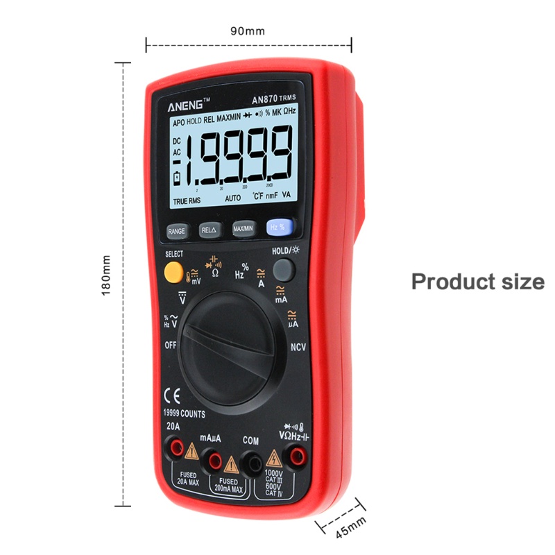 Đồng hồ vạn năng kỹ thuật số AN870 19999 COUNTS