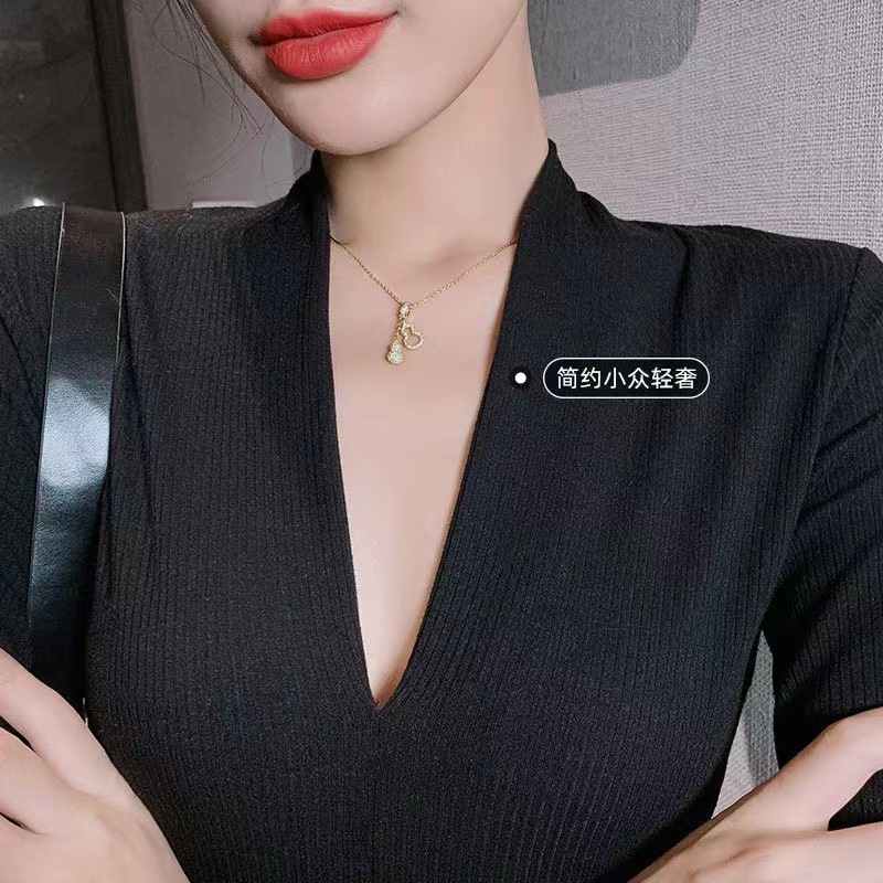 Dây Chuyền Hợp Kim Mặt Hình Quả Bầu Đính Đá Thời Trang Cho Nữ