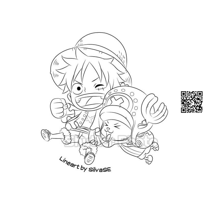 1874 Tranh Anime OnePiece tô màu hoạt hình luffy mũ rơm khổ giấy A4 7-1