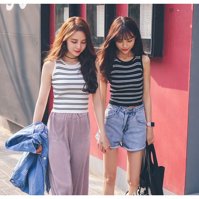 [Hàng có sẵn]Áo len nữ croptop Ulzzang Quảng Châu ALB16