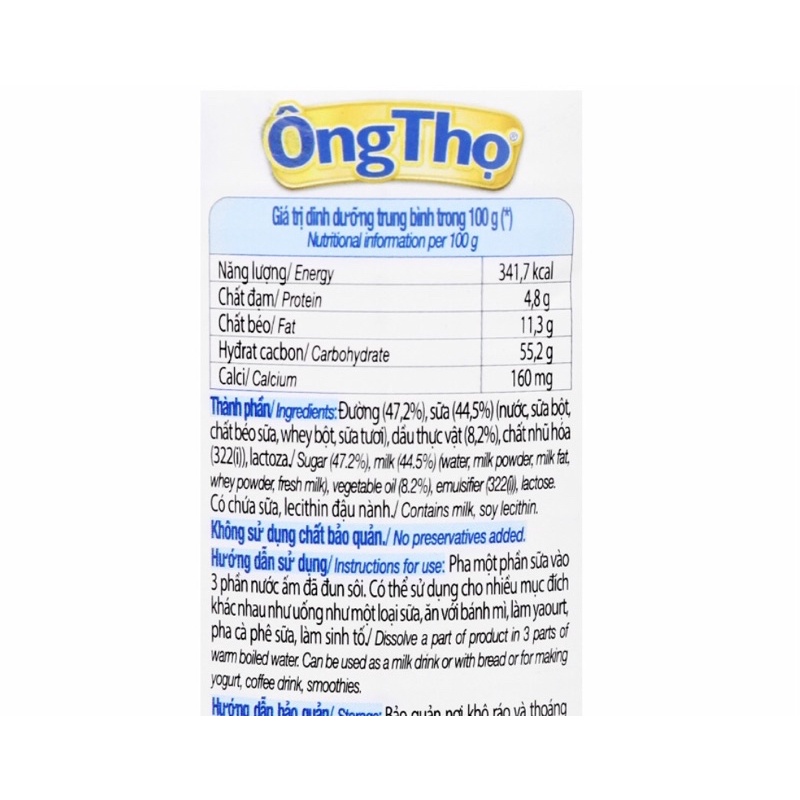 Sữa đặc ông thọ Vinamilk màu xanh 380 g