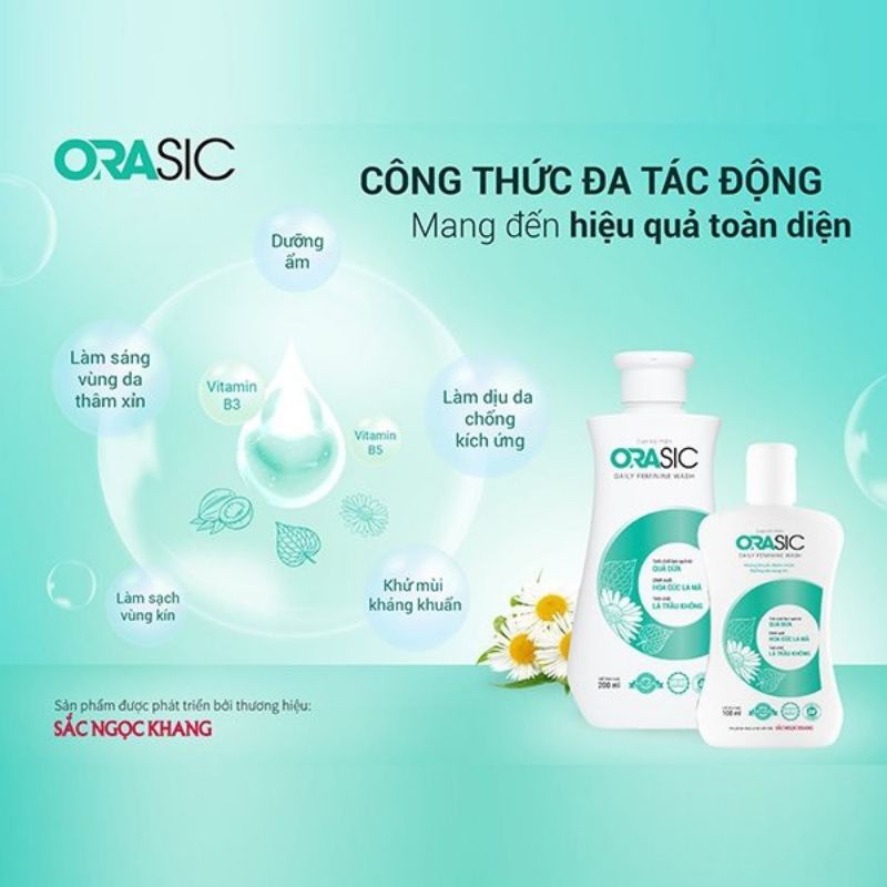 Dung dịch vệ sinh phụ nữ ORASIC,  làm sáng hồng vùng da thâm xỉn, an toàn cho phụ nữ sau sinh