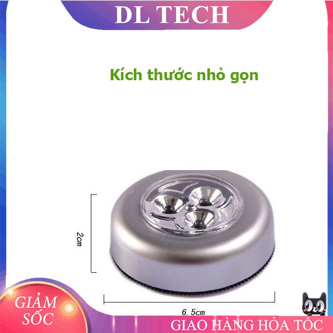 Đèn Led Dán Tường Cốp Xe Ô Tô Trần Xe Tủ quần áo mini dùng pin L646 siêu sáng DL TECH