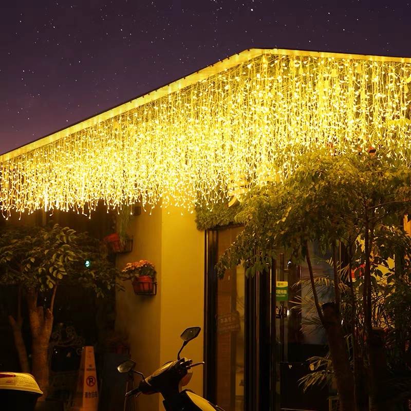 Đèn led hình thác nước 4*0.6 trang trí decor NOEL ngoài trời,ban công,sân vườn ,lễ,Tết.