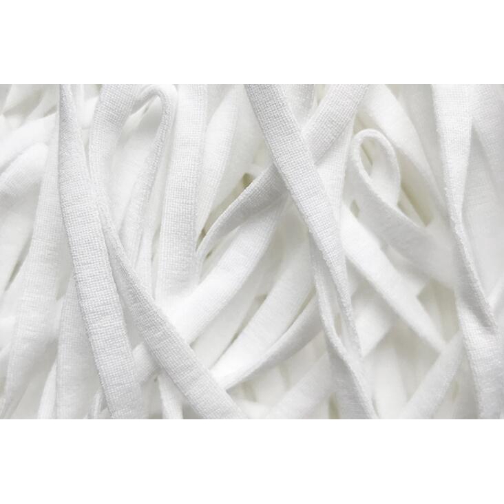 Dây Đai Co Giãn Màu Trắng Đen Đeo Khẩu Trang 4mm Dài 50M