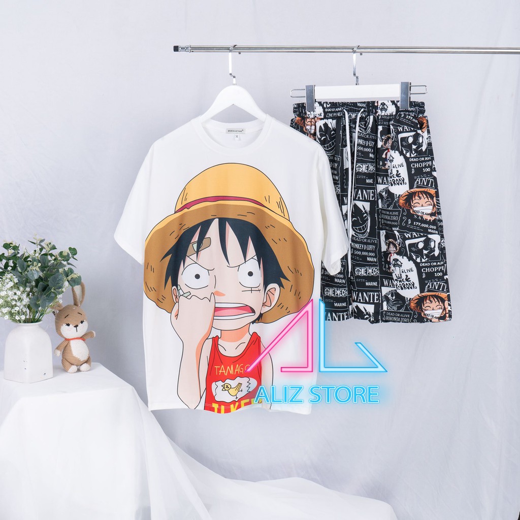Set quần short Luffy Onepiece - 2 màu trắng đen | BigBuy360 - bigbuy360.vn