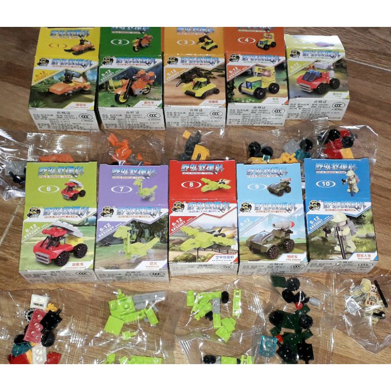 Sét 10 hộp lắp ráp LeGo_Đội Xe Cứu hộ hiện trường 52007 có nhiều chi tiết bằng nhựa