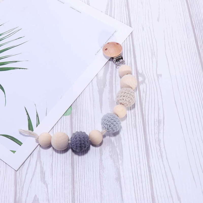 Bộ 3 Món Đồ Chơi Vòng Tay Núm Vú Giả Hình Hươu Đan Móc Kẹp Núm Vú Giả Cho