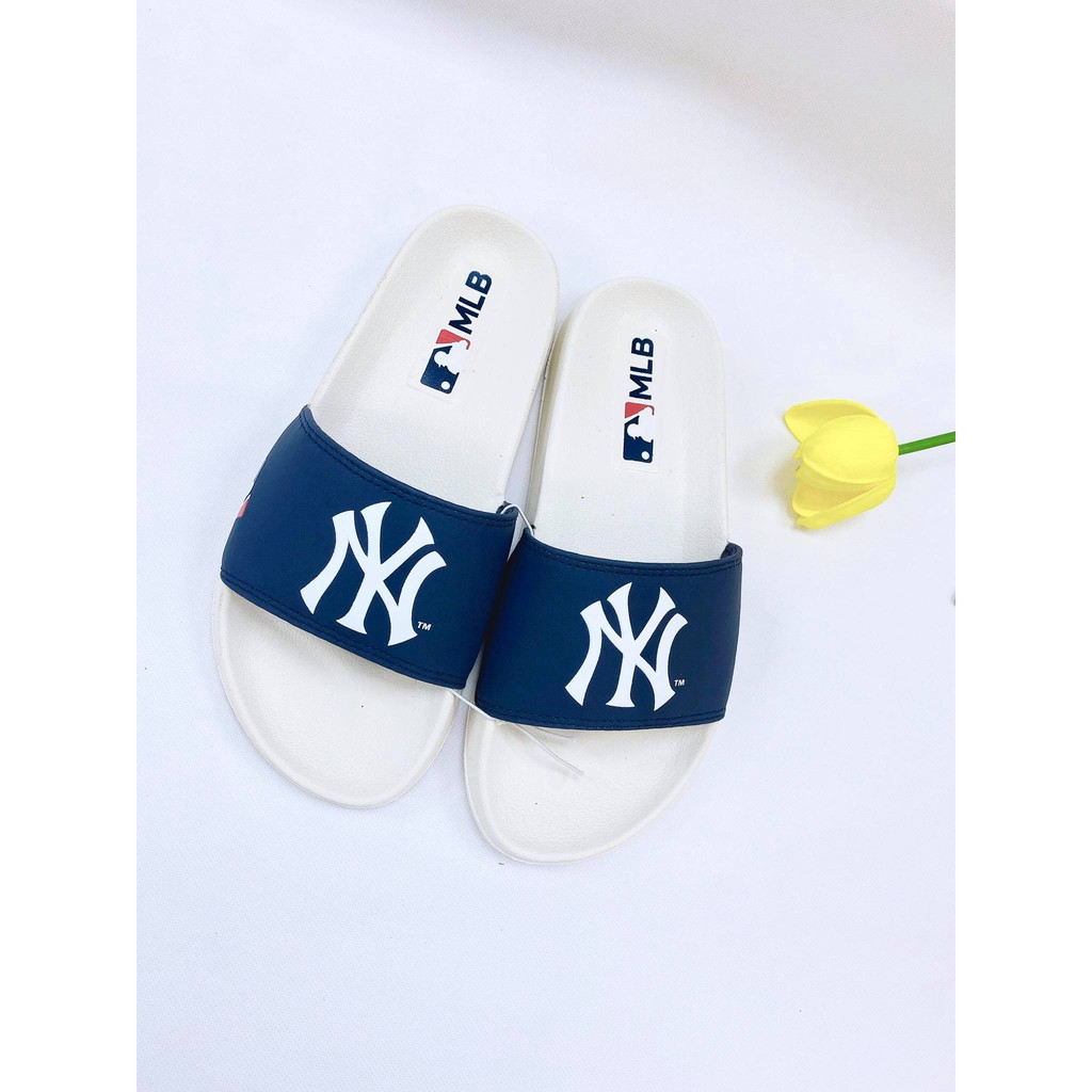 [AUTHENTIC 100%] MLB NỘi ĐỊA HÀN - Dép quai ngang MLB Classic NY Yankees Nam Nữ bản phối không hộp