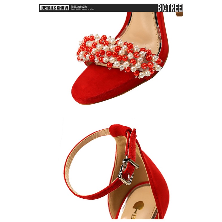 Giày Cao Gót Da Lộn Đính Đá Sang Trọng Quyến Rũ Phong Cách Âu Mỹ Cho Bạn Gái