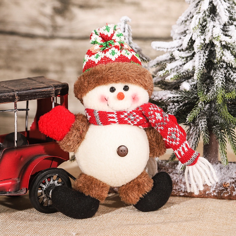 Búp Bê Hình Ông Già Noel / Người Tuyết Có Đèn Led Dễ Thương Trang Trí Cây Thông Giáng Sinh