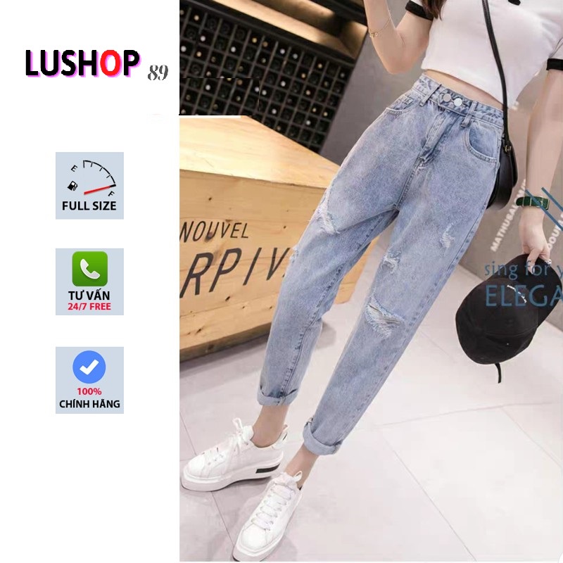 Quần bò baggy nữ quần jean baggy nữ quần jeans nữ lưng cạp cao quần nữ đẹp 3 size S M L hot  QT23 Lushop89 | BigBuy360 - bigbuy360.vn