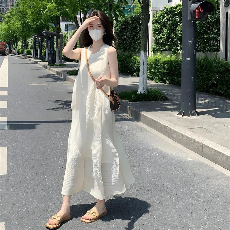 Đầm Maxi Sát Nách Vân Sóng 2 Màu Siêu Xinh, Váy Dáng Suông Đuôi Cá Có Ảnh Thật