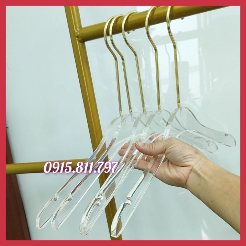 Moc treo quan ao - móc mika trong suốt treo quần áo sang chảnh,kích thước 38cm,dày 1cm,thích hợp cho mọi không gian shop