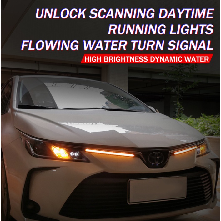 Bộ 2 Đèn Led DRL Ánh Sáng Vàng Chống Nước Dùng Trang Trí Xe Hơi