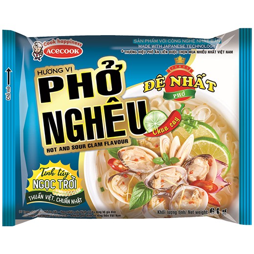 Combo 4 gói Phở Đệ Nhất mix đủ 4 vị bò gà lá chanh nghêu