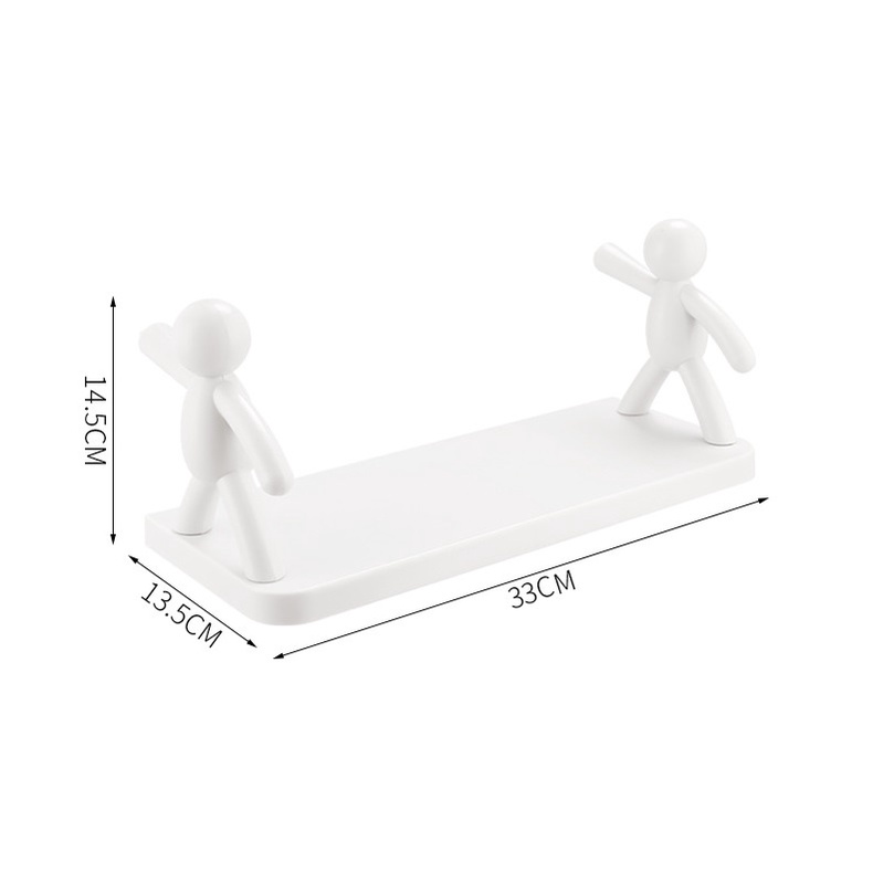 Kệ Đề Đồ Dán Tường Decor 2 Chú Lực Sĩ Độc Đáo, Phong Cách Nhật Bản