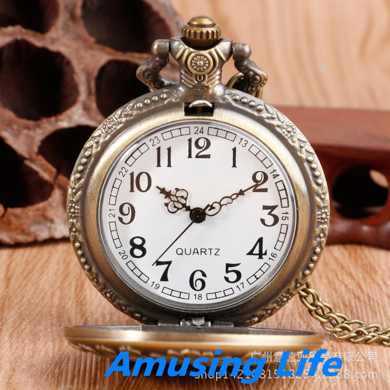 Quartz Pocket Watch Đồng Vintage Cô Gái Alice Hai Mặt Tinh Xảo Khắc Thời Trang Thạch Anh Lớn Đồng Hồ Bỏ Túi Thương Mại N | BigBuy360 - bigbuy360.vn