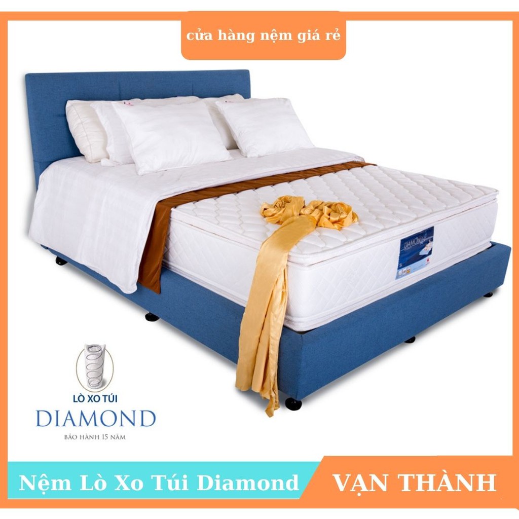 Nệm lò xo Túi Diamond Vạn Thành, Hàng Chính Hãng, Bảo hành: 15 năm