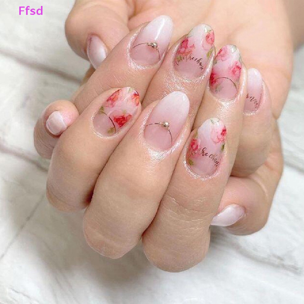 Miếng Dán Trang Trí Móng Tay 3D DIY Hình Chữ Cái Màu Vàng Hồng