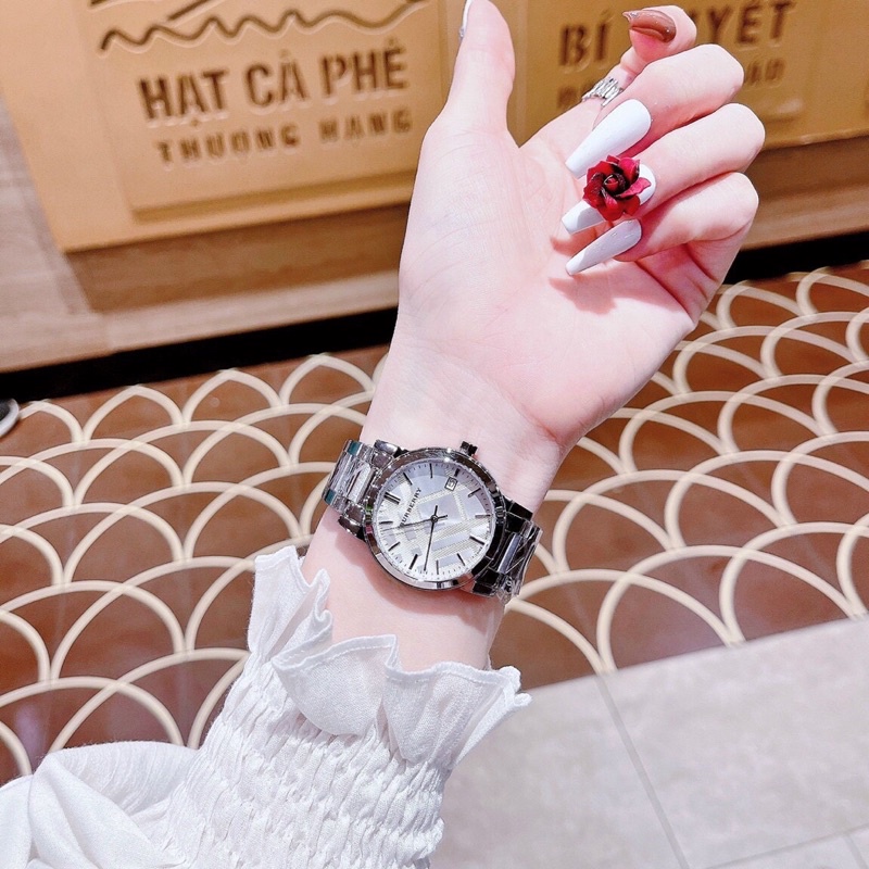BURBERRY 34mm - Đồng Hồ Nữ Máy Nhật Bản Bảo Hành 24 Tháng