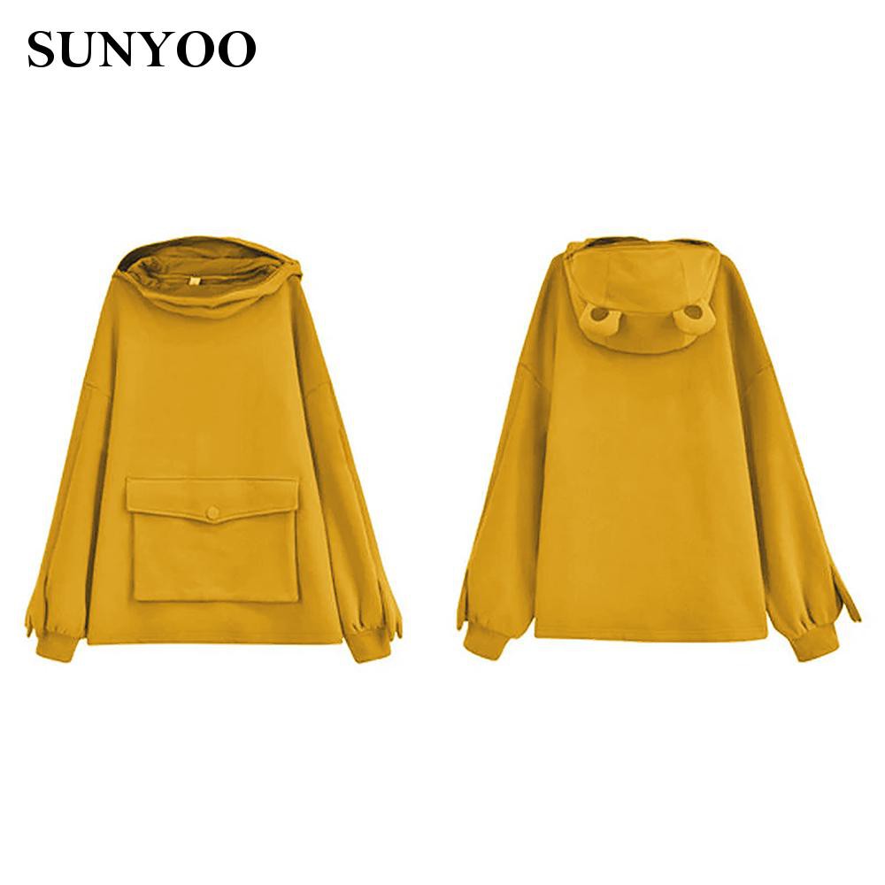 Áo Hoodie Có Khóa Kéo In Hình Ếch Dễ Thương Cho Nữ