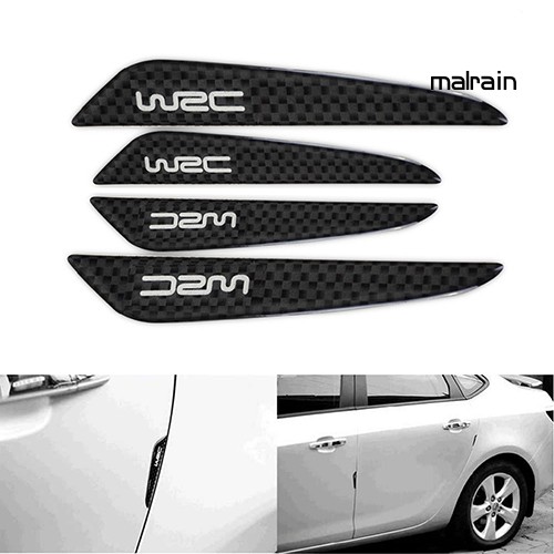 Set 4 miếng dán bảo vệ cửa xe ô tô bằng sợi carbon chống trầy xước tiện dụng