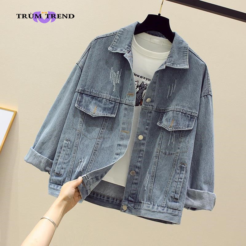 Áo khoác Jeans nam nữ unisex thêu hoa cúc trắng cao cấp hot trend 2020 [FREE SHIP] | BigBuy360 - bigbuy360.vn