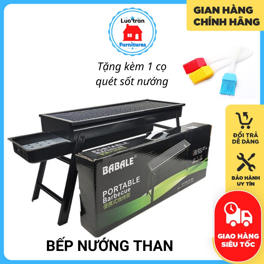 Bếp nướng than hoa ngoài trời không khói thông minh gấp gọn tiện lợi vỉ nướng chịu nhiệt cao - Luo'Tran Furniture