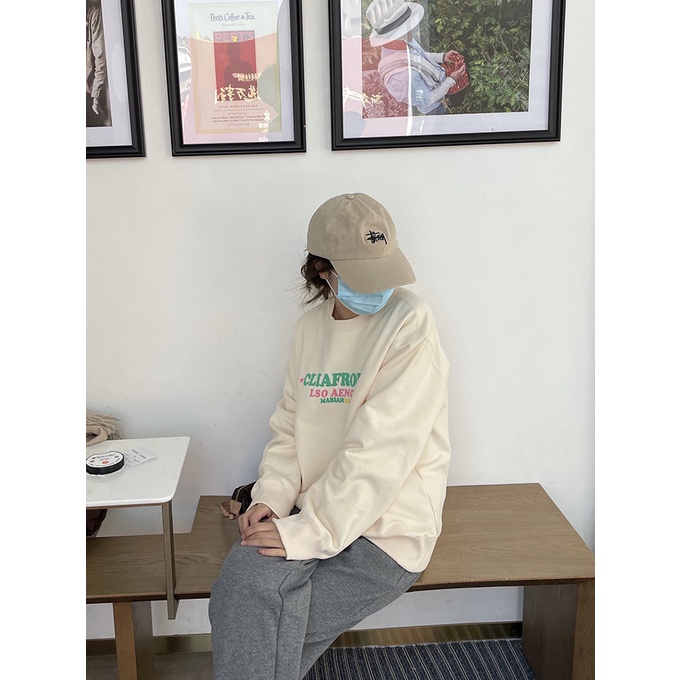 Xiaozhainv Áo sweater tay dài dáng rộng in chữ thời trang Hàn Quốc dành cho nữ | BigBuy360 - bigbuy360.vn