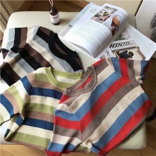 Áo len mongtoghi hàng quảng châu kẻ màu