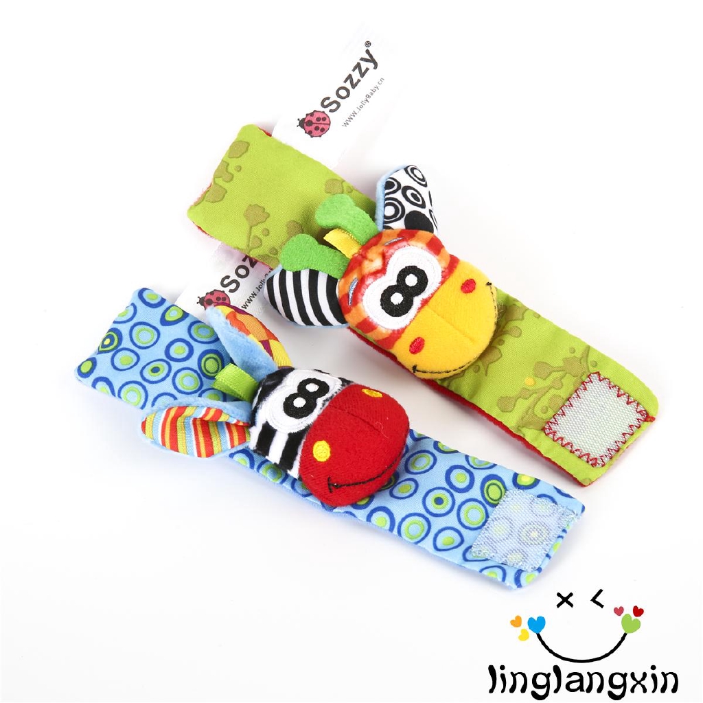 Cặp băng quấn cổ tay/chân trang trí hình động vật nhồi bông dễ thương cho bé