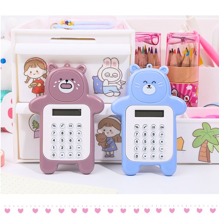 Máy tính cầm tay mini hình gấu mập đáng yêu nhiều khuôn mặt biểu cảm cute giá rẻ