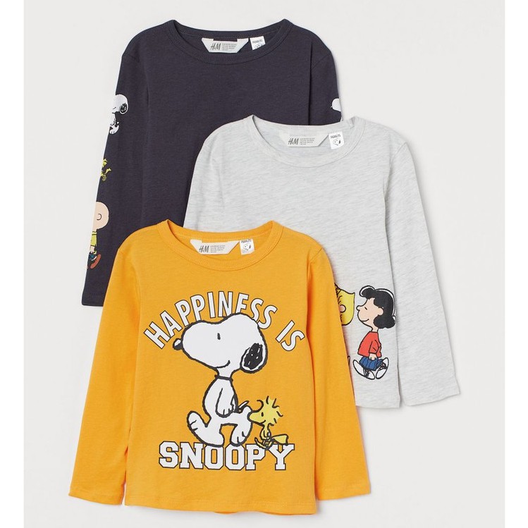 Set áo thun dài tay bé trai HM authentic