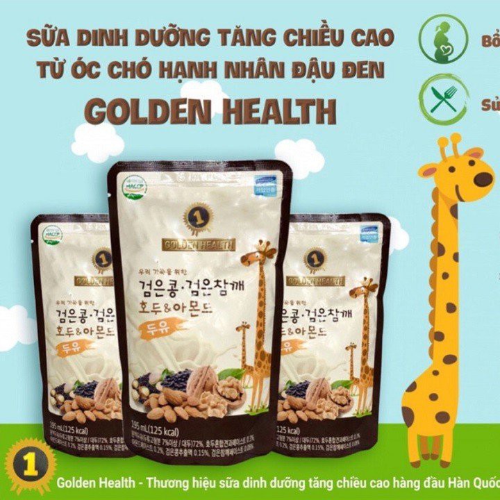 SỮA ÓC CHÓ HẠNH NHÂN ĐẬU ĐEN HÀN QUỐC SAHMYOOK GOLDEN HEALTH UỐNG THƠM NGON DINH DƯỠNG TĂNG CHIỀU CAO