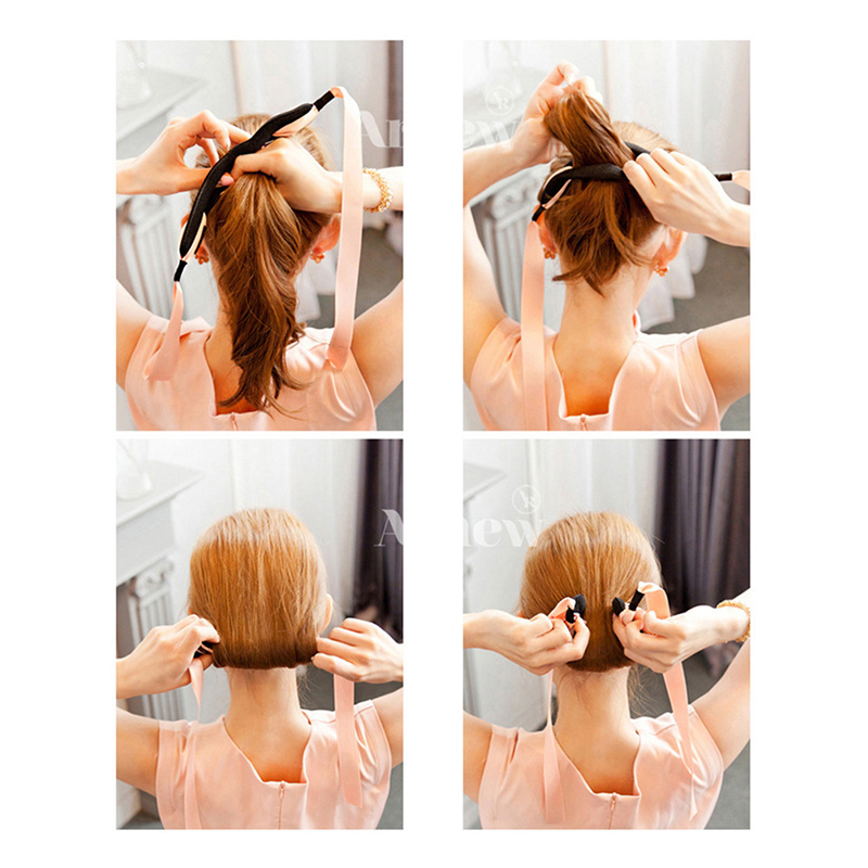 Dụng cụ tạo búi tóc trang trí nơ ruy băng dài cho nữ