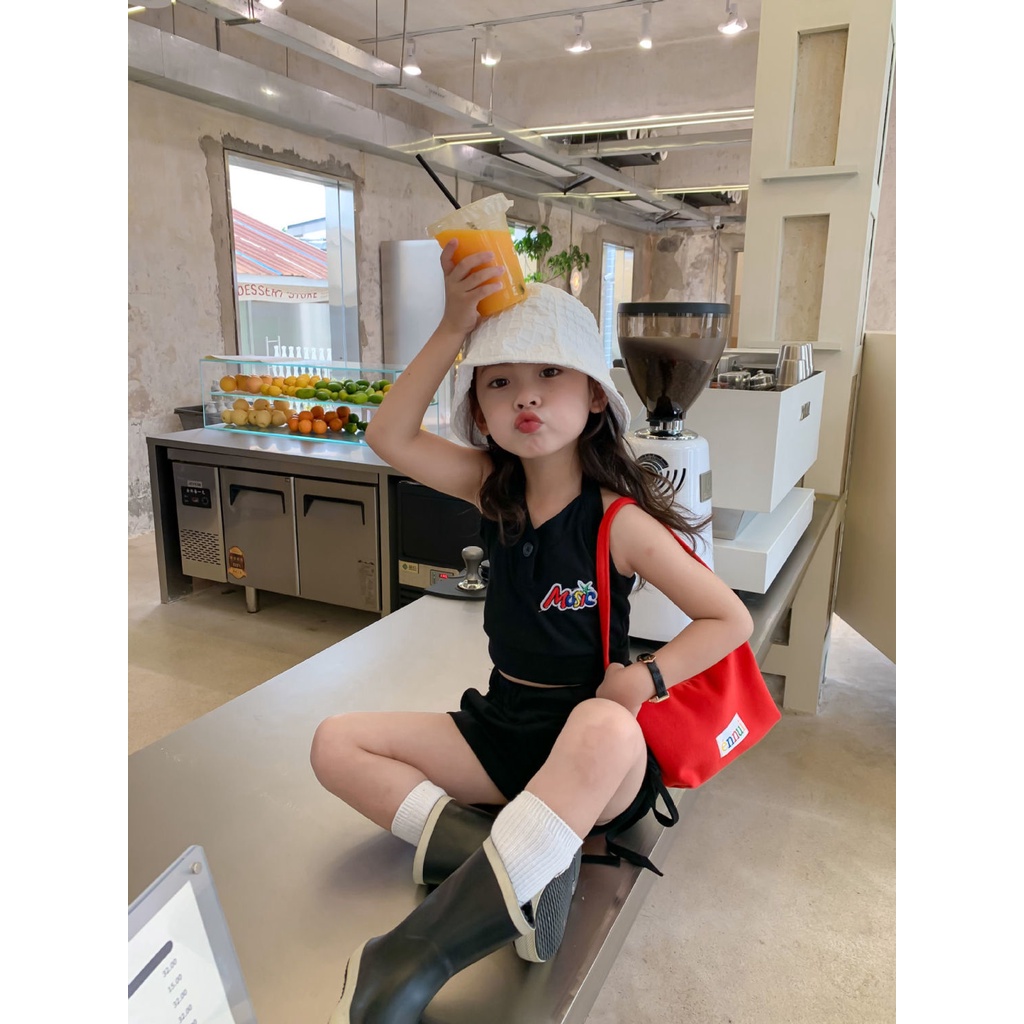 Set Đồ Thể Thao Mùa Hè 48 Giờ Gồm Áo Ba Lỗ Phong Cách Phương Tây Cho Bé Gái