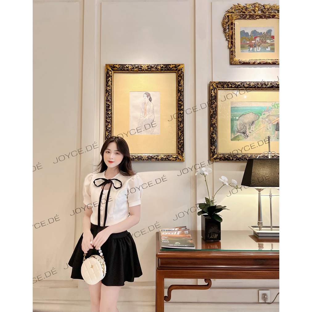 Set dạ thắt nơ tiêu thư JOYCE179